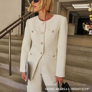 Vici kayleen tweed jacket in cream